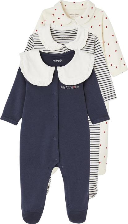 Vertbaudet 3er-Pack Baby Strampler aus Interlock Oeko-Tex