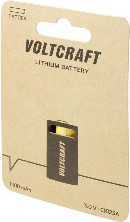 Actual product image Voltcraft CR123A Photo battery CR-123A Lithium 1500 mAh 3 V 1 pc. (1 pcs., RCR123A, 1500 mAh)