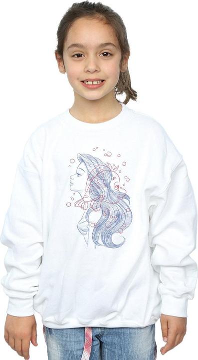 Actual product image Disney Girls Ariel Flounder Sketch Sweatshirt (128)