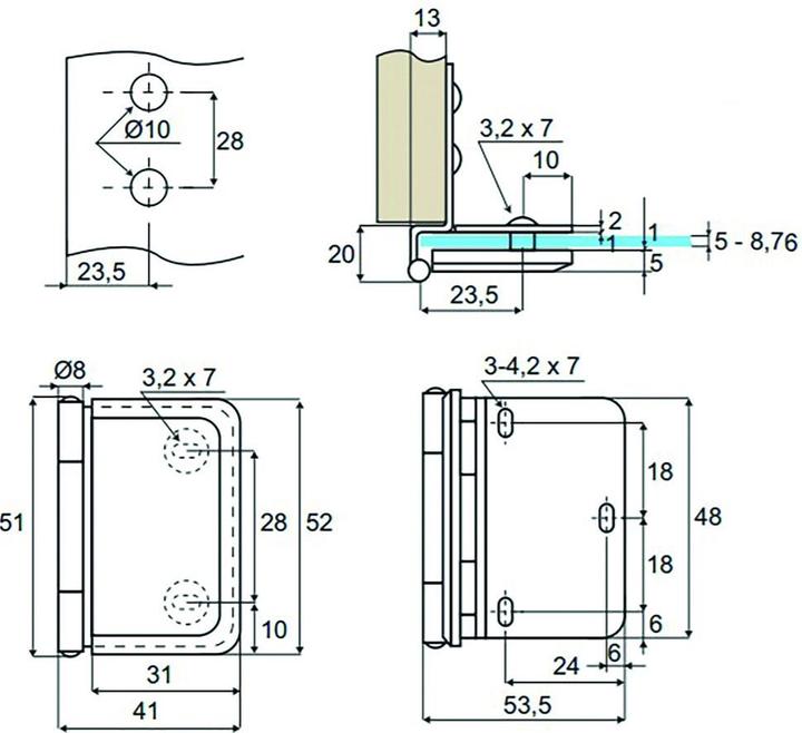 Immagine prodotto OK-Line Cerniere per porte in vetro