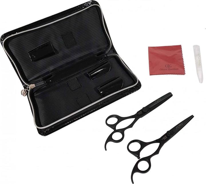 Actual product image Olivia Garden SilkCut Set of 2 Matt Black 5,75'+ Effiliation Scissors EUR (14.61 cm)