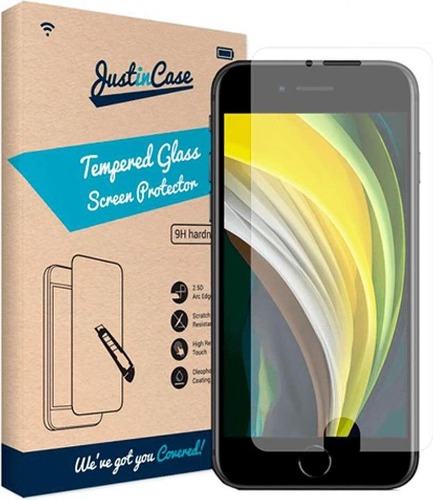 Actual product image Just in Case Tempered Glass Clear Screen Protector Apple iPhone SE 2020/2022 (1 Piece, Apple iPhone SE (3rd Gen), Apple iPhone SE (2nd Gen))