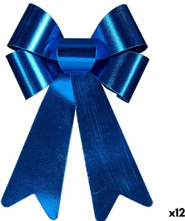 Produktbild Krist+ Schleife Weihnachtsschmuck Blau PVC 24 x 36 x 5 cm (12 Stück) (12 -teilig)