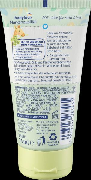 Produktbild dm babylove nature Wundschutzcreme