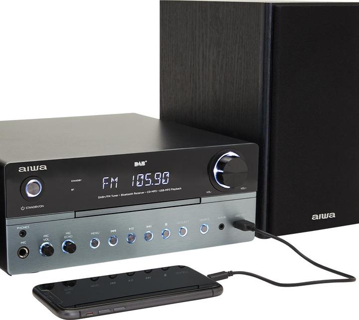 Actual product image Aiwa MSBTU-700 mikrojärjestelmä, hopea (Bluetooth, CD player, 1x 25 W)