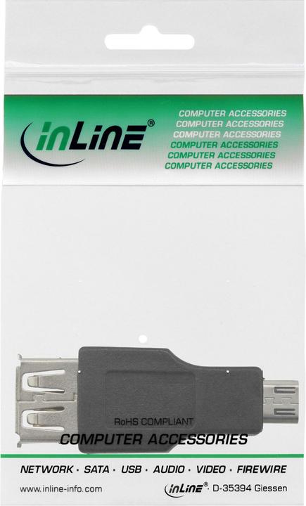 Actual product image InLine Micro-USB Adapter Micro-B male to USB-A female (0.50 m, USB 2.0)