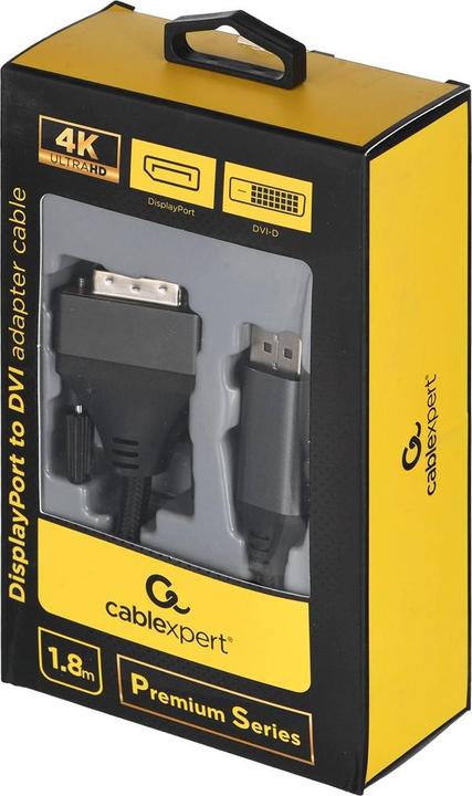 Produktbild Gembird CC-DPM-DVIM-4K-6 Videokabel-Adapter 1,8 m DisplayPort DVI Schwarz (1.80 m, DisplayPort)