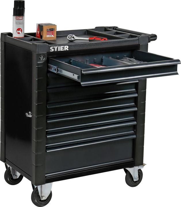 Actual product image Stier Workshop trolley with safety guard and side door (7 x)