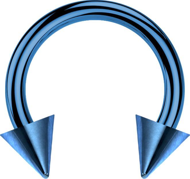 Produktbild Star Piercing Circular Barbell dunkelblau mit zwei Cones (ohne Messing, Titan G23)