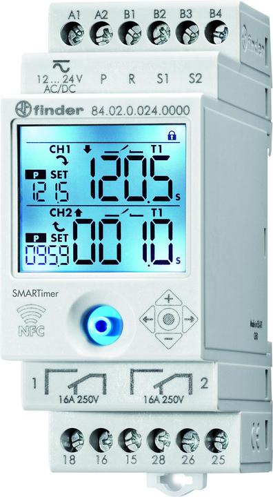 Finder Relè orario multifunzione 12-24V AC/DC, 16A 84.02.0.024.0000