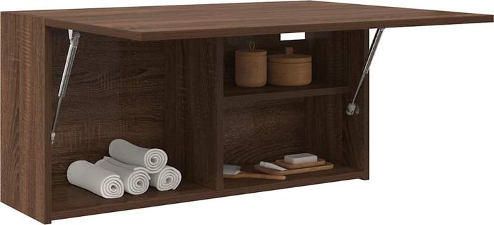 Produktbild VidaXL Bad-Wandschrank Braun Eichen-Optik 80x25x40 cm Holzwerkstoff (80 x 25 x 40 cm)