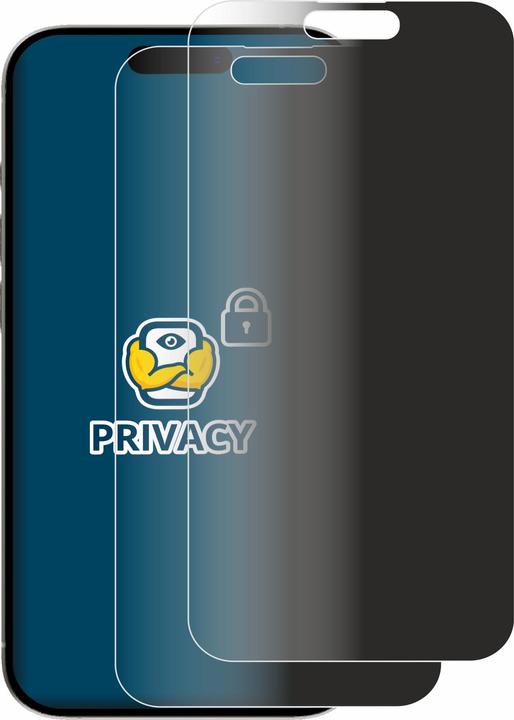 Productafbeelding BROTECT Anti-spionnetje privacyfolie Beschermfolie tegen blauw licht (2 Stuk, Apple iPhone 15 Pro Max)