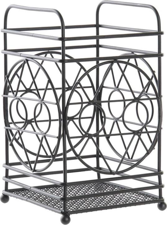Produktbild DKD Home Decor Abtropfbehälter für Besteck Schwarz Metall Geometrisch 12 x 12 x 20 cm