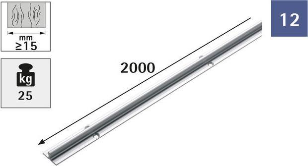 Actual product image Hettich SlideLine 12 - Lauf- und Fhrungsprofil zum Aufschrauben 2 m