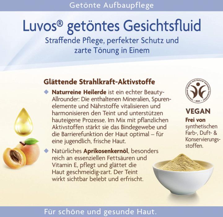 Actual product image Luvos Tinted face fluid light natural cosmetics with healing clay (50 ml, Tinted Day Cream)