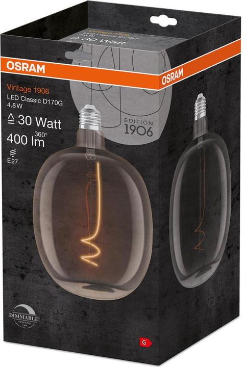 Actual product image Osram Vintage 1906 (E27, 4.80 W, 400 lm, 1 x, G)