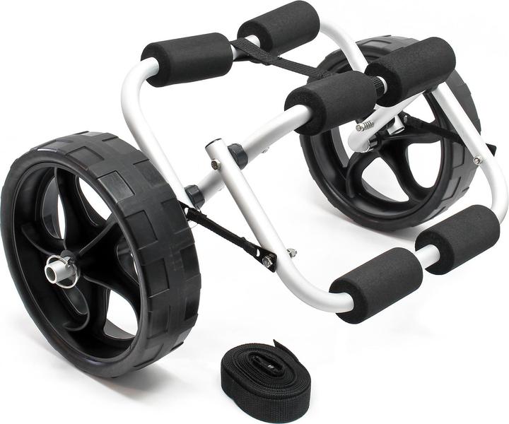 Image du produit Wiltec Chariot de transport Alu Pliable 45kg Kayak Canoë Avec Roues PU & Sangles en Nylon Fixation Sécu