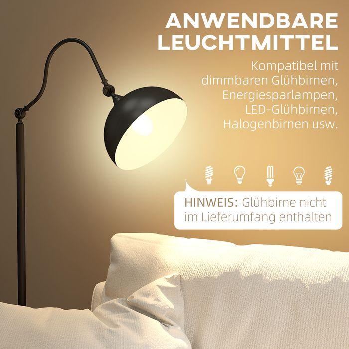 Produktbild Swisshandel24 Stehlampe im Vintage-Design, verstellbare Stehleuchte für Wohnzimmer, Schwarz (E27)