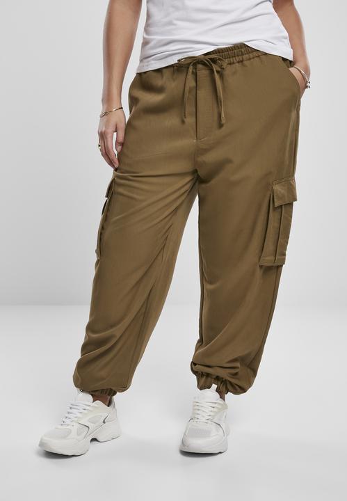 Actual product image Urban Classics Ladies Viscose Twill Cargo Pants (S)