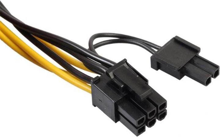 Image du produit PowerGuard Câble d'alimentation GPU PCI-E 6 broches (mâle) vers 8 broches (mâle) 0.5m