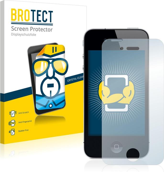 Produktbild BROTECT Schutzfolie Displayschutz Klar (2 Stück, Apple iPhone 4)