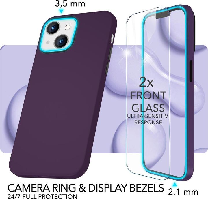 Image du produit Nalia Liquid Silicone Housse avec fonction MagSafe & 2x verre de protection d'écran (Apple iPhone 14)
