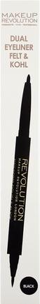 Image du produit Makeup Revolution Awesome Dual Eyeliner Felt & Kohl (Noir)