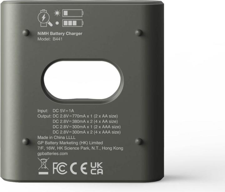 Produktbild GP Batteries Aktion Gratis Ladegerät" USB-Modell Ladegerät GP B441 inkl. 4x AA- (4 Stk., AA, 2100 mAh, Ladegerät inkl. Akku)