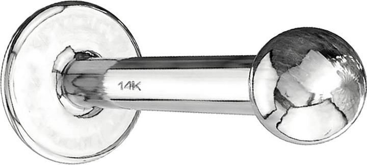 Actual product image Star Piercing Micro Labret 14k white gold with ball (without brass, 14k gold)