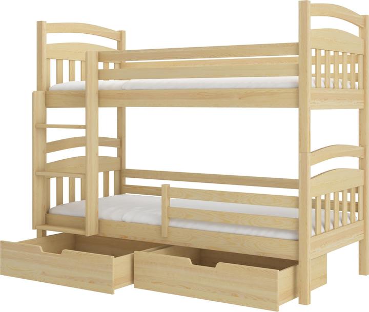 Produktbild ADRK Furniture Doppelstockbett mit ADA 180x80 Matratzen (180 x 80 cm)