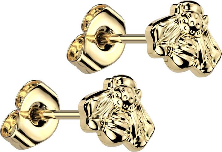 Immagine prodotto Star Piercing Orecchini con ape placcati in oro Threadless (senza ottone, Titanio G23)