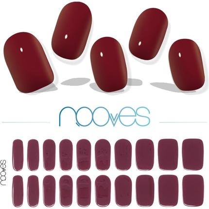 Nooves Gel-Nagelfilme Midnight Rain Premium Luxe Solid Red 20 Einheiten (Midnight Rain Premium Luxe Solid Red, Gel-Effekt Nagellack)