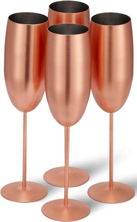 Produktbild Oak & Steel Edelstahl Weingläser Rosegold matt 4er-Set (50 cl, 4 Gläser, Weingläser Set)