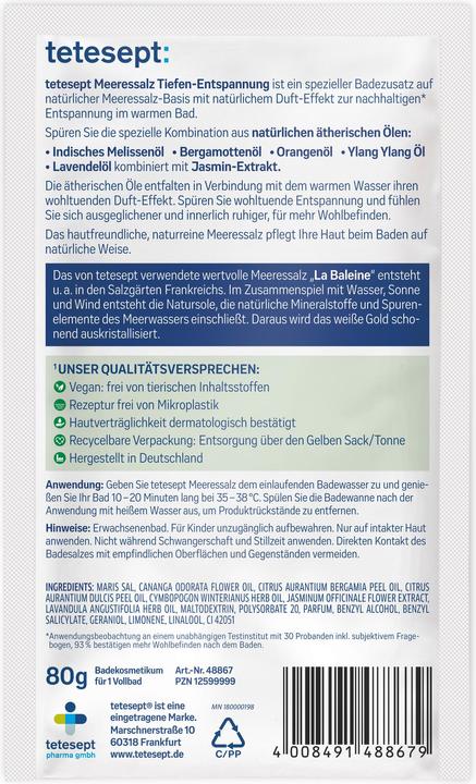 Image du produit Tetesept Sel de bain Détente profonde Sachet (80 ml, Sel de bain)
