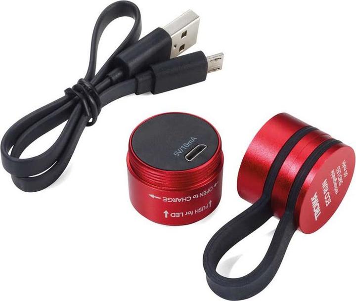 Actual product image Troika ECO RUN Lamp de poche avec lumière LED, 3 fonctions d'éclairage, incl. câble de charge, rouge (3.60 cm)