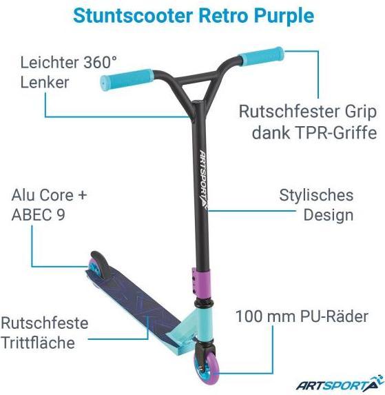 Produktbild Juskys Stunt Scooter mit 360° Lenkung