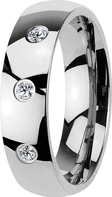 Produktbild Star Piercing Ring silber mit drei Kristallen (Chirurgenstahl 316Lohne Messing, ohne MessingTitan G23)