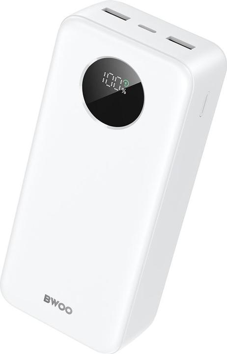Actual product image Bwoo 22,5W 30000 mAh power bank with LCD screen, white (30000 mAh)