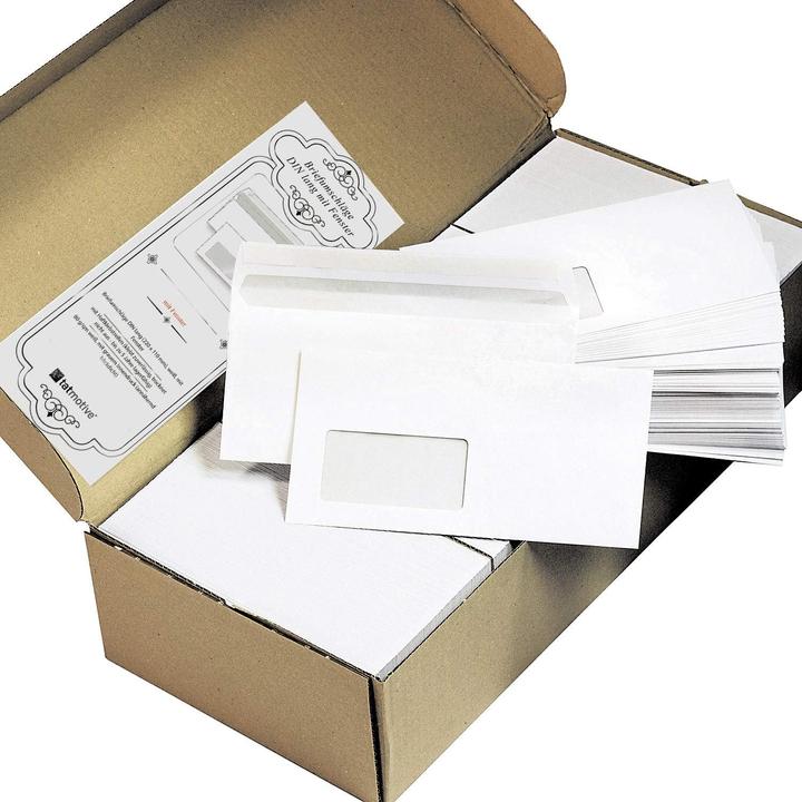 Image du produit Tatmotive Briefumschläge DIN lang mit Fenster (1000 Stück) (DIN long (11 x 22 cm), 1000 x)