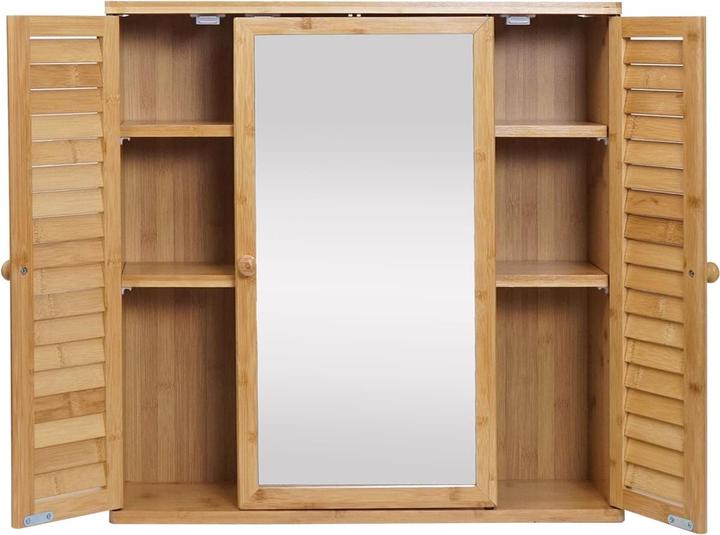 Image du produit Mendler Armoire de toilette HWC-B18, bambou 60x60x15cm (60 x 60 x 60 x 15 cm)