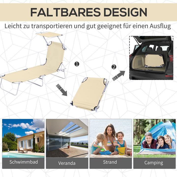 Image du produit Outsunny Bain de soleil avec protection solaire (187 cm)