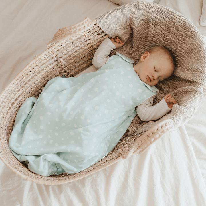 Produktbild Emma & noah Baby-Sommerschlafsack Punkte Mint 90 cm (90 cm, 1.0 TOG)