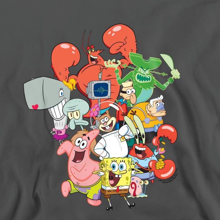 Actual product image Spongebob Squarepants Unisex Adult The Whole Gang Sweatshirt (M)