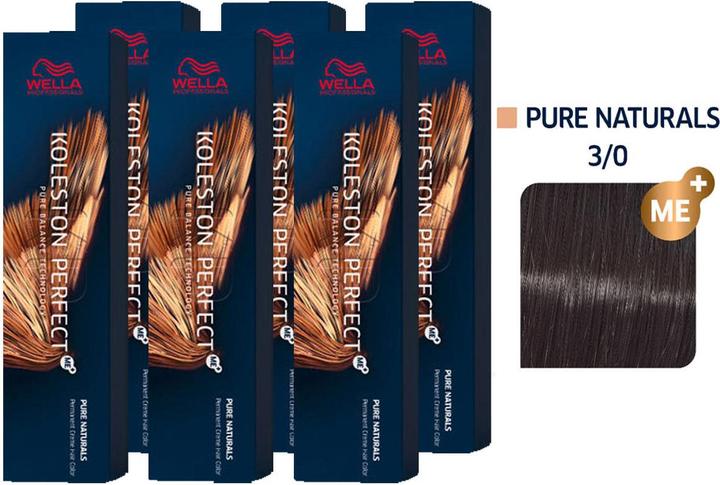 Image du produit Wella Koleston Perfect ME+ Pure Naturals lot de 6 3/0 brun foncé (0, 3)