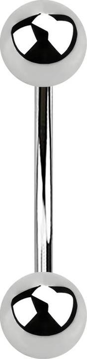 Actual product image Star Piercing Micro Banana silver with two balls (without brass, Surgical steel 316L)