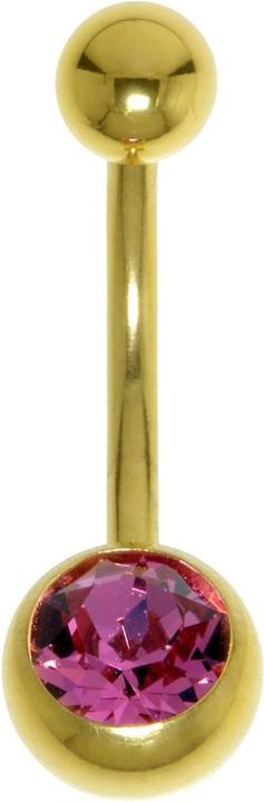 Produktbild Bijouteria Bauchpiercing (Chirurgenstahl 316L, PVD Beschichtung (goldfarbig), Premium Kristall)
