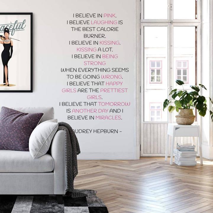 Produktbild Trenddeko I believe in pink - Audrey Hepburn (88 x 150 cm)