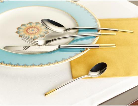 Actual product image Villeroy & Boch Cutlery set 24 pcs Ella partly gold plated (24 Piece, Cutlery set)