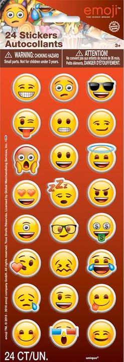 Produktbild Emoji Gesichter 3DSticker 24erPack Kunststoff