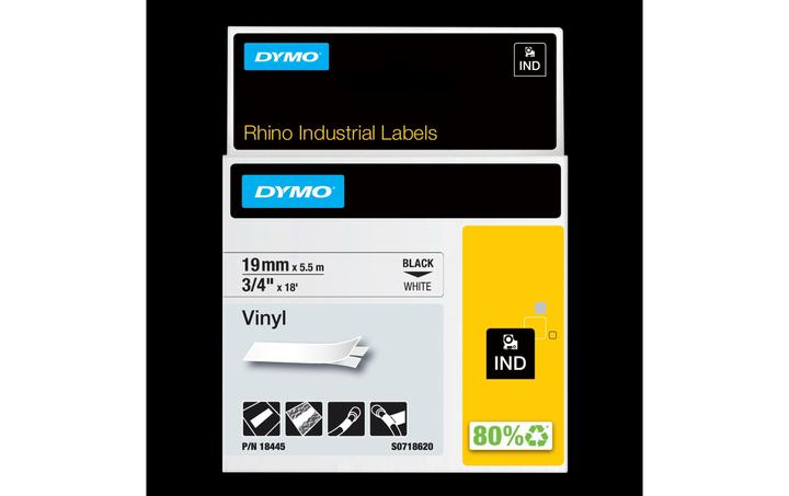 Produktbild Dymo Rhino Vinylband, schwarz (1.90 cm, Weiss)